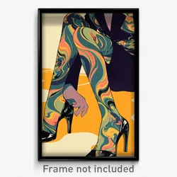 Art Poster - Boy Feeling Unsettled Wearing Livid Stiletto Heels (Art Print)