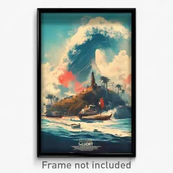 French Movie Poster - Black And White Coast (France Retro Film Art Print)