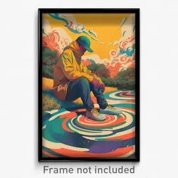 Brazilian Movie Poster - Fluid Track (Brazil Psychedelic Art Retro Film Print)