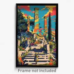 Greek Movie Poster - Monumental Museum (Greece Psychedelic Art Retro Film Print)