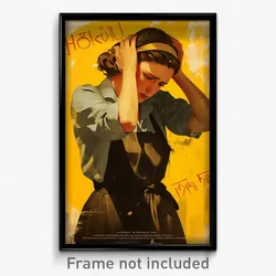 Greek Movie Poster - Woman Feeling Sorrow, Smooth Waist Apron (Greece Art Print)
