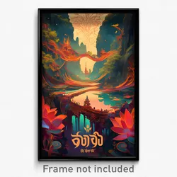 Thai Movie Poster - Villainous Gully (Thailand Psychedelic Art Retro Film Print)