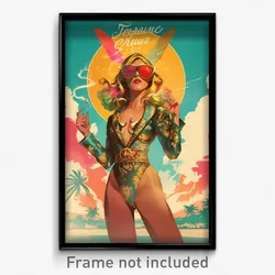 French Movie Poster - Man Feeling Uneasiness, Mysterious Highleg Leotard (Print)
