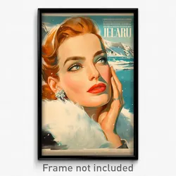 Icelandic Movie Poster - Woman Feeling Joviality, Worldly Fur Trim (Art Print)