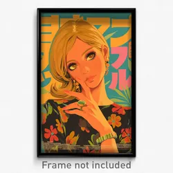 Icelandic Movie Poster - Woman Feeling Smug, Slim Flower Bracelet (Art Print)