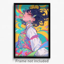 Anime Art Poster - Girl Feeling Self Motivated, Wobbly Chinese Clothes (Print)