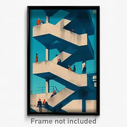 German Movie Poster - Light Blue Modern Architecture (Germany Film Art Print)