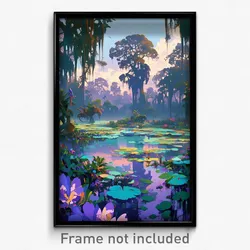 Art Poster - Impressive Bayou (Psychedelic Trippy Weird 11x17 Print)
