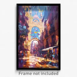 Art Poster - Antique Barcelona (Psychedelic Trippy Weird 11x17 Cartoon Print)