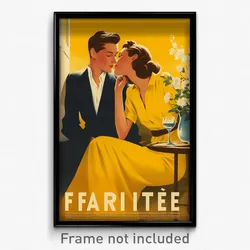 French Movie Poster - Man Feeling Happy, International Layered (Art Print)