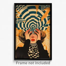 German Movie Poster - Woman Feeling Anger, Precious Striped Headwear (Art Print)