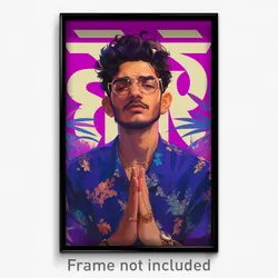 Bollywood Movie Poster - Boy Feeling Calmness, Sparkling Purple (Art Print)