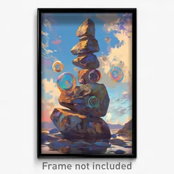 Art Poster - Rubbery Cairn (Psychedelic Trippy Weird 11x17 Cartoon Print)