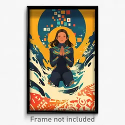 Icelandic Movie Poster - Woman Feeling Boredom, Simple Wetsuit (Art Print)