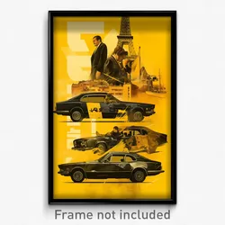 French Movie Poster - Yellow American City (France Retro Film Art Print)