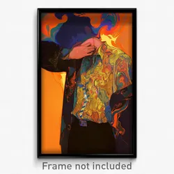 Art Poster - Man Feeling Numb Wearing Warm Shoulder Strap (Print)