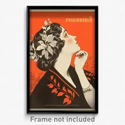 Russian Movie Poster - Girl Feeling Cowardly, Black Orange Dress (Art Print)