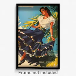 Mexican Movie Poster - Woman Feeling Enchanted, Buoyant Torn Pants (Art Print)