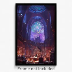 Art Poster - Gargantuan Library (Psychedelic Trippy Weird 11x17 Print)