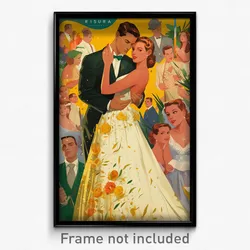 Brazilian Movie Poster - Man Feeling Enchanted, Crafty Wedding Dress (Art Print)