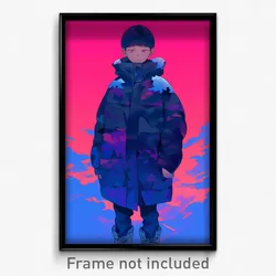 Anime Art Poster - Boy Feeling Gloomy Wearing Well Made Winter Coat (Print)