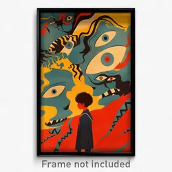 Bollywood Movie Poster - Boy Feeling Cowardly, Zigzag Red Sailor Collar (Print)