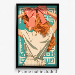 Greek Movie Poster - Girl Feeling Careless, Quixotic Pink Bow (Greece Art Print)