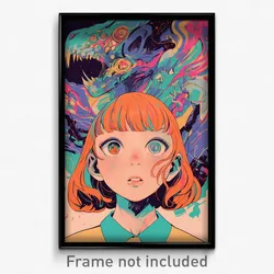 Movie Art Poster - Girl Feeling Adoration, Colorful Gym Shirt (Retro Film Print)