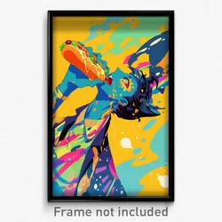 Art Poster - Bold Hot Dog (Psychedelic Trippy Weird 11x17 Cartoon Print)