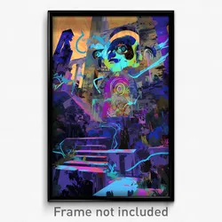 Art Poster - Vibrating Chateau (Psychedelic Trippy Weird 11x17 Print)