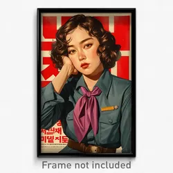 Korean Movie Poster - Woman Feeling Bored, Purple Grey Neckerchief (Art Print)