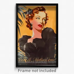 French Movie Poster - Woman Feeling Fascination, Beautiful Half Gloves (Print)