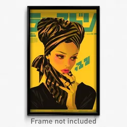Mexican Movie Poster - Woman Feeling Weak, Brown Striped Headwear (Art Print)