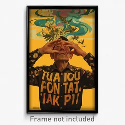 Mexican Movie Poster - Man Feeling Positive, Bright Yellow Scrunchie (Art Print)