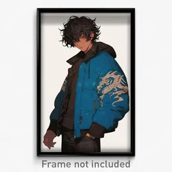Art Poster - Boy Feeling Miserable Wearing Zealous Jacket Pull (Print)