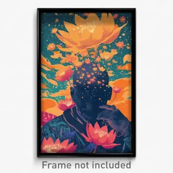 Bollywood Movie Poster - Man Feeling Insecurity, Glass Dress Flower (Art Print)