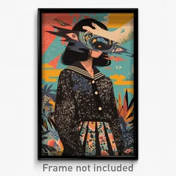 Indonesian Movie Poster - Woman Feeling Alienation, Pretty Sailor Dress (Print)