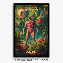 Hebrew Movie Poster - Man Feeling Fright, Strong Pink Leotard (Israel Art Print)