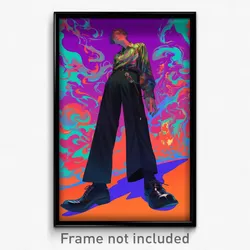 Anime Art Poster - Man Feeling Friendliness Wearing Elegant Black Pants (Print)