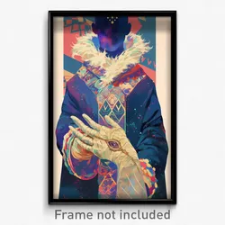 Movie Art Poster - Man Feeling Neglect, Outstanding Fur Trimmed Gloves (Print)