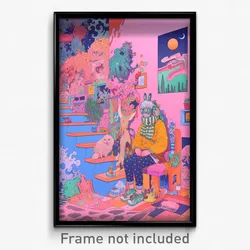 Art Poster - Unique Music Venue (Psychedelic Trippy Weird 11x17 Cartoon Print)