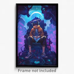Movie Art Poster - Boy Feeling Bewildered, Brown Kneehighs (Retro Film Print)