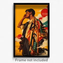 Brazilian Movie Poster - Man Feeling Humiliation, Bright Multicolored Scarf