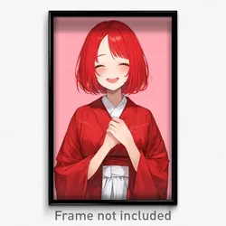 Anime Art Poster - Woman Feeling Cheerfulness, Nice Alternate Costume (Print)