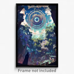 Art Poster - Hidden Downland (Psychedelic Trippy Weird 11x17 Cartoon Print)