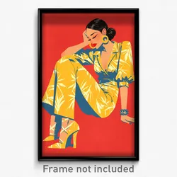 Mexican Movie Poster - Woman Feeling Modesty, Stupendous Yellow Footwear (Print)