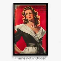 German Movie Poster - Woman Feeling Enchanted, Fabulous White (Art Print)
