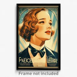 French Movie Poster - Woman Feeling Happy, Worn Black Bowtie (France Art Print)