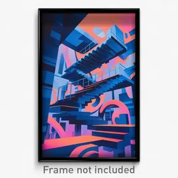 German Movie Poster - Flashy Futuristic Architecture (Germany Film Art Print)
