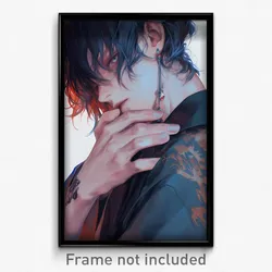 Anime Art Poster - Boys Feeling Flakey Wearing Incandescent Brooch
